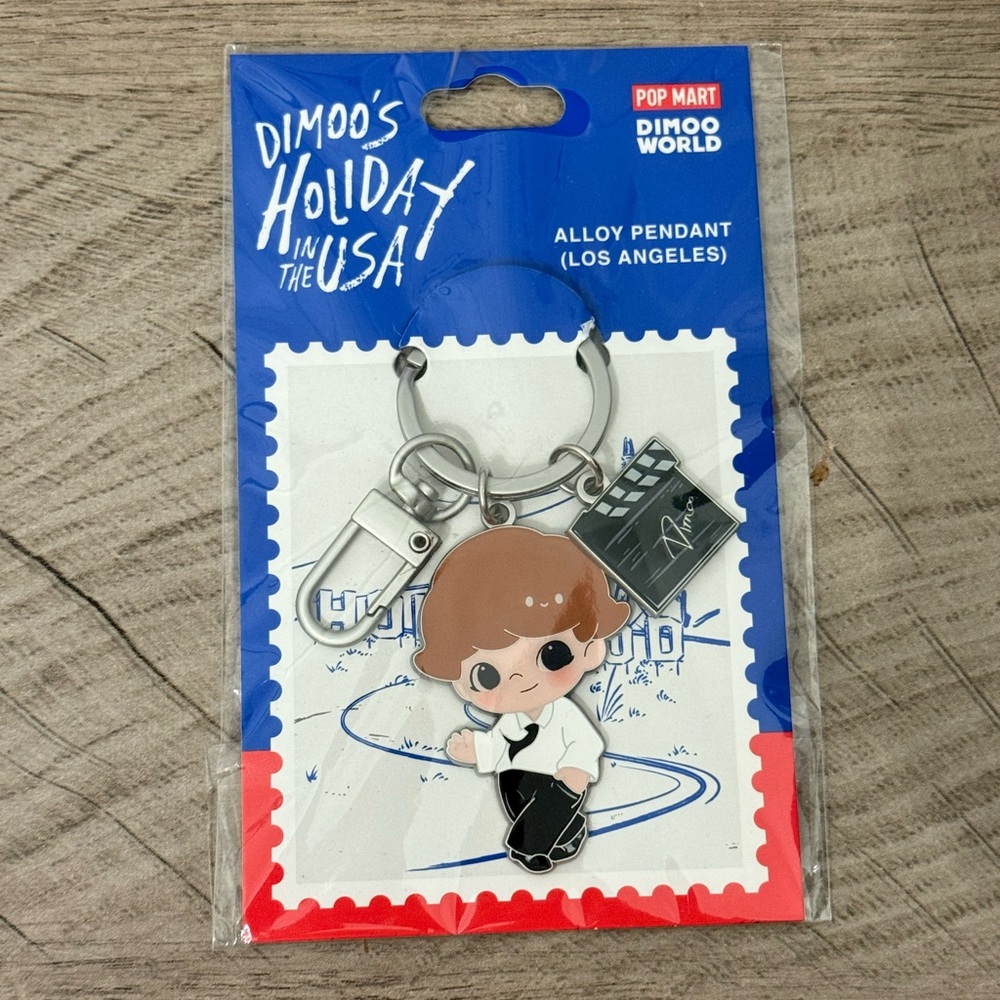 Authentic POP MART Dimoo's Holiday In The USA Los Angeles Alloy Keychain